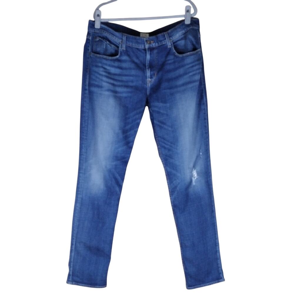 Hudson Jeans Men’s 38 Light Wash Skinny Distressed Stretch Cotton Tencel Denim